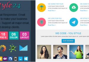 Envato Responsive Email Templates Style24 Clean Cool Responsive Email Template by