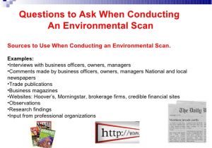 Environmental Scan Template Entrepreneurial Discovery and Environmental Scanning