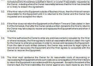 Equipment Hire Contract Template Equipment Rental Hire Agreement Template