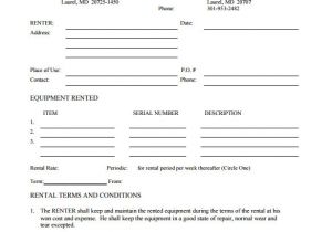 Equipment Rental Contract Template Word Sample Equipment Rental Agreement Template 15 Free