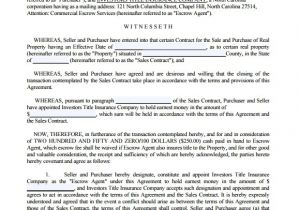 Escrow Contract Template Sample Escrow Agreement 10 Documents In Pdf Word