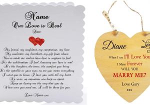 Eternal Love Card Drop Rate Personalised Romantic Marriage Proposal Card and Heart Tag Mini Plaque Our Love is Real Love Letter Special Occasions Perfect for Framing