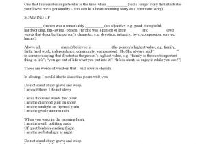 Eulogy Template for Father Eulogy Template Free Download