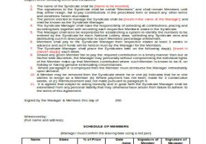 Euromillions Syndicate Agreement Template 8 Lottery Syndicate Agreement form Samples Free Sample