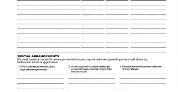 Euromillions Syndicate Agreement Template 8 Lottery Syndicate Agreement form Samples Free Sample