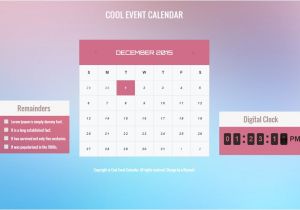 Event Calendar Template for Website Calendar Website Template Hunecompany Com