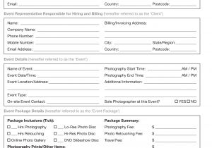 Event Photographer Contract Template Booking Information event Recap