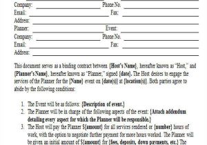 Event Planner Contract Template 15 event Contract Templates Sample Example format