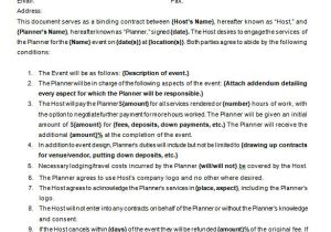 Event Planner Contract Template event Contract Template 14 Free Word Excel Pdf