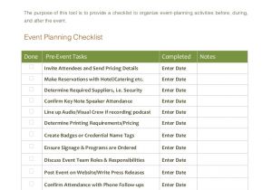 Event Planning Email Template event Planning Checklist