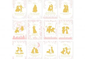Every Love Story is Beautiful Card Pink Gold Story Book Quotable Table Numbers Quotable