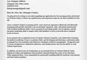 Example Cover Letters for Nurses Nursing Cover Letter Samples Resume Genius