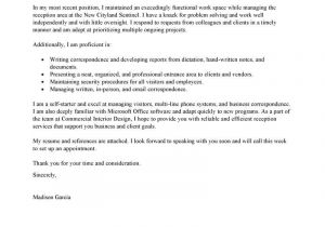 Example Of A Cover Letter for A Receptionist Best Receptionist Cover Letter Examples Livecareer