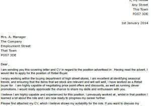 Example Of A Cover Letter for Retail Retail Buyer Cover Letter Example Icover org Uk