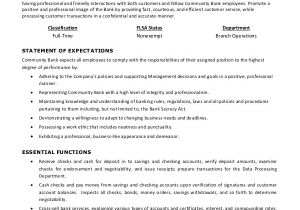Example Of A Job Description Template Teller Job Description Example 5 Free Pdf Documents