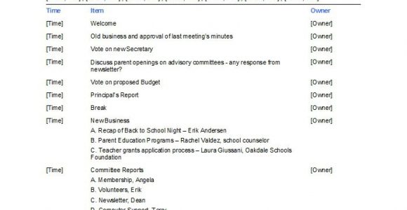 Example Of A Meeting Agenda Template 46 Effective Meeting Agenda Templates Template Lab
