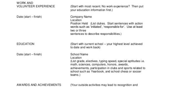 Example Of Basic Resume Outline Sample Resume Outline 8 Examples In Pdf