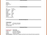 Example Of Blank Applicant Resume Blank Resume form for Job Application World Of Reference