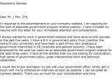 Example Of Cover Letter for Government Job Government Job Cover Letter Example Cover Letter Samples