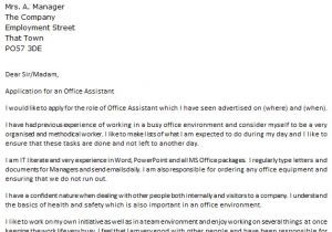 Example Of Cover Letter for Office assistant Office assistant Cover Letter Example Icover org Uk