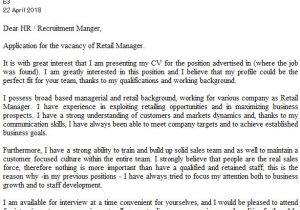 Example Of Cover Letter for Retail Job Retail Cover Letter Example Icover org Uk