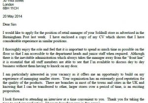 Example Of Cover Letter for Retail Job Sample Cover Letters for Jobs Not Advertised Cover