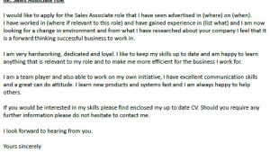 Example Of Cover Letter for Sales associate Position Sales associate Cover Letter Example Icover org Uk