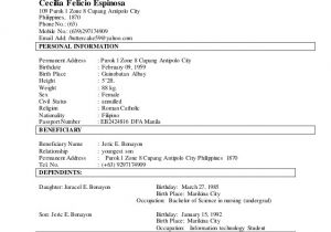 Example Of Resume for Job Application In Philippines Sample Of Resume