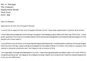 Examples Of Cover Letters 2014 Support Worker Cover Letter Example Icover org Uk