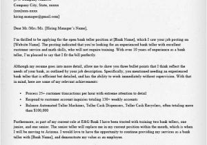 Examples Of Cover Letters for Banking Jobs Bank Teller Cover Letter Sample Resume Genius