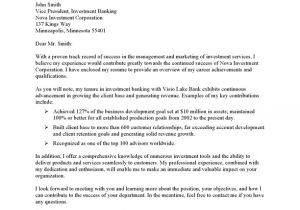 Examples Of Cover Letters for Banking Jobs Cover Letter Example Investment Banking Careerperfect Com