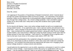 Examples Of Cover Letters for College Students Resume Cover Letter Examples for High School Students