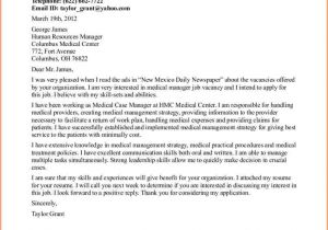 Examples Of Cover Letters for Management Positions 7 Cover Letter Sample for Medical assistant Budget