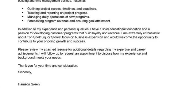 Examples Of Cover Letters for Management Positions Best Management Cover Letter Examples Livecareer