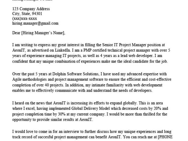 Examples Of Cover Letters For Management Positions Project Manager   Examples Of Cover Letters For Management Positions Project Manager Cover Letter Sample Tips Resume Companion Of Examples Of Cover Letters For Management Positions 640x480 