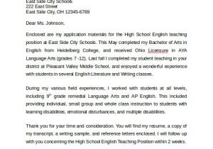 Examples Of Cover Letters for Teaching Positions 10 Teacher Cover Letter Examples Download for Free