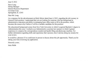 Examples Of Cover Letters Generally Cover Letters for Resumes Examples In General Cover