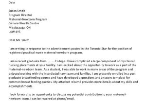 Examples Of Nursing Cover Letters New Grad 7 Graduate Nursing Cover Letters Sample Templates