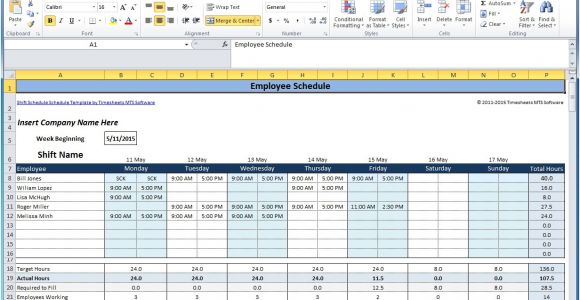 Excel Templates for Scheduling Employees Free Employee and Shift Schedule Templates