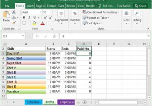 Excel Templates for Scheduling Employees Tips Templates for Creating A Work Schedule In Excel