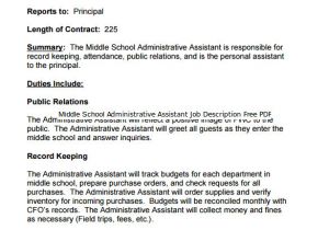 Executive assistant Contract Template 13 Administrative assistant Job Description Templates