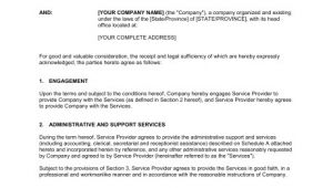 Executive assistant Contract Template Administrative Services Agreement Template Sample form