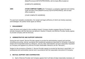 Executive assistant Contract Template Administrative Services Agreement Template Sample form