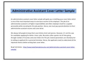Executive assistant Cover Letter 2014 Administrative assistant Cover Letter Sample