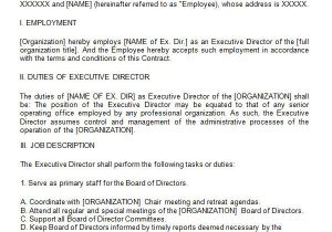 Executive Director Contract Template Executive Agreement 10 Download Free Documents In Pdf Word