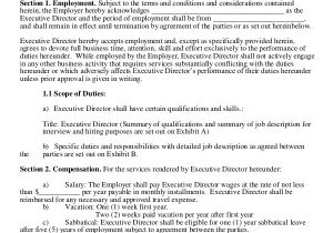 Executive Employment Contract Template Employment Agreement Template 24 Free Word Pdf format