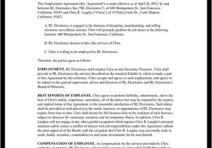 Executive Employment Contract Template Executive Employment Agreement Contract Template with Sample