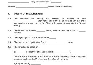 Executive Producer Contract Template 9 Director Agreement Templates Free Sample Example