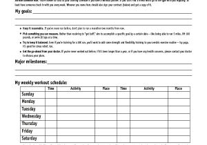 Exercise Contract Template Fitness Schedule Template 12 Free Excel Pdf Documents