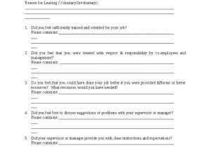 Exit Interview forms Templates Exit Interview Template Cyberuse